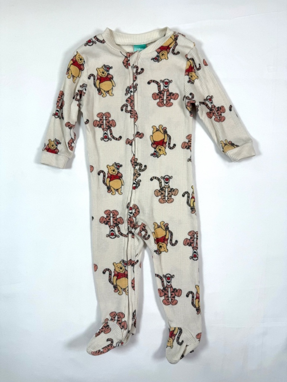 DISNEY Baby 6-9M Winnie The Pooh Footed Sleeper Ribbed Pajama Honey Bear Tigger